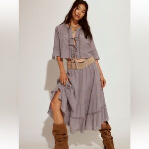 Free People Bright Side Midi Skirt Set